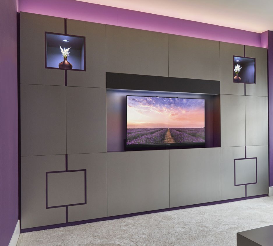 Art lift fully closed over the television