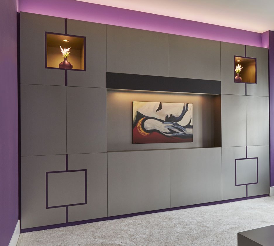 Art lift open revealing the television