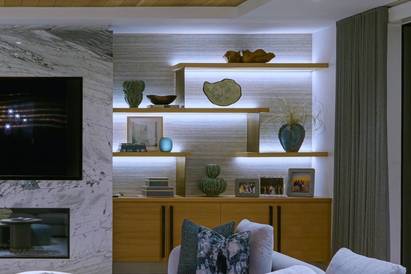 Room lit with cool midday daylight