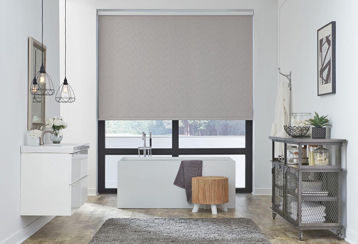 Lutron Palladiom shade in a bathroom