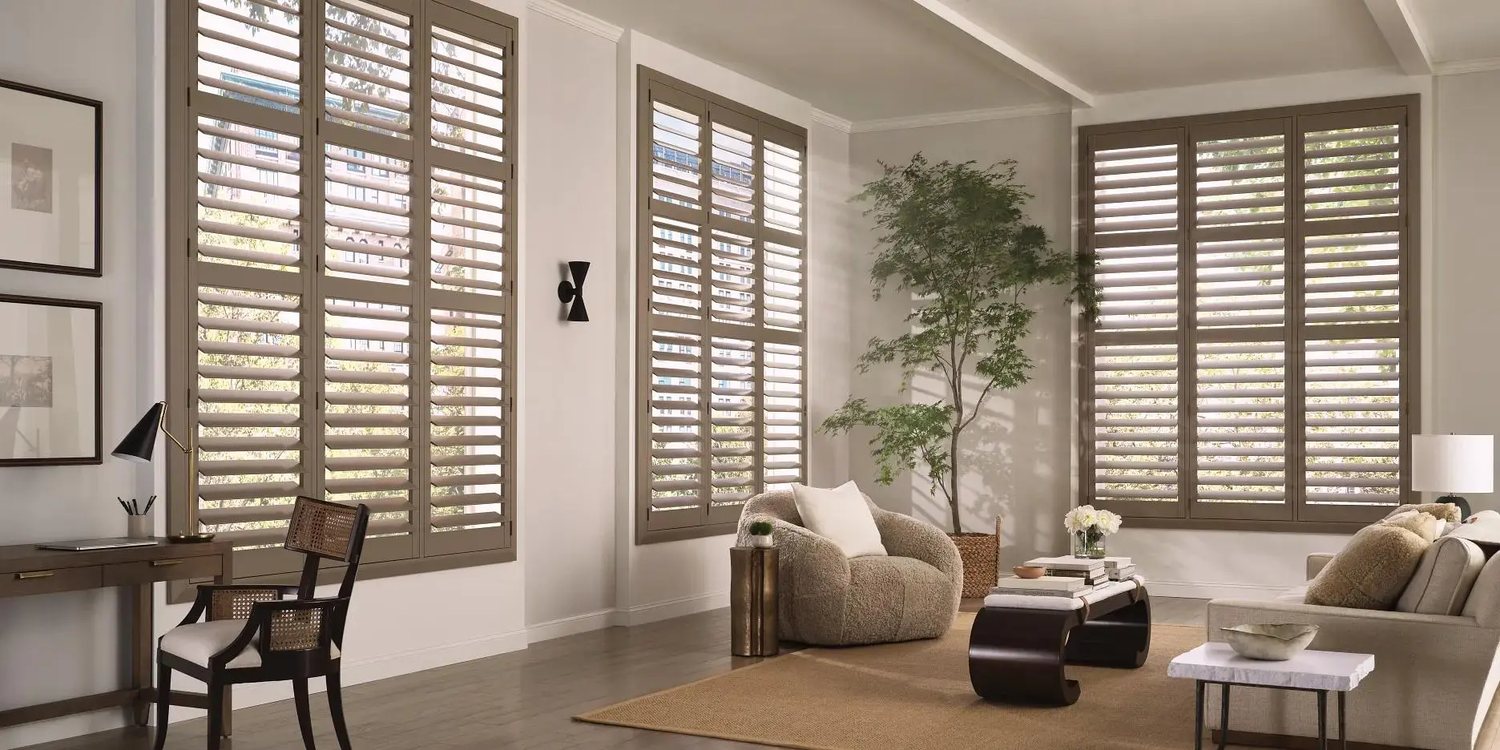Hunter Douglas shutters in a living room